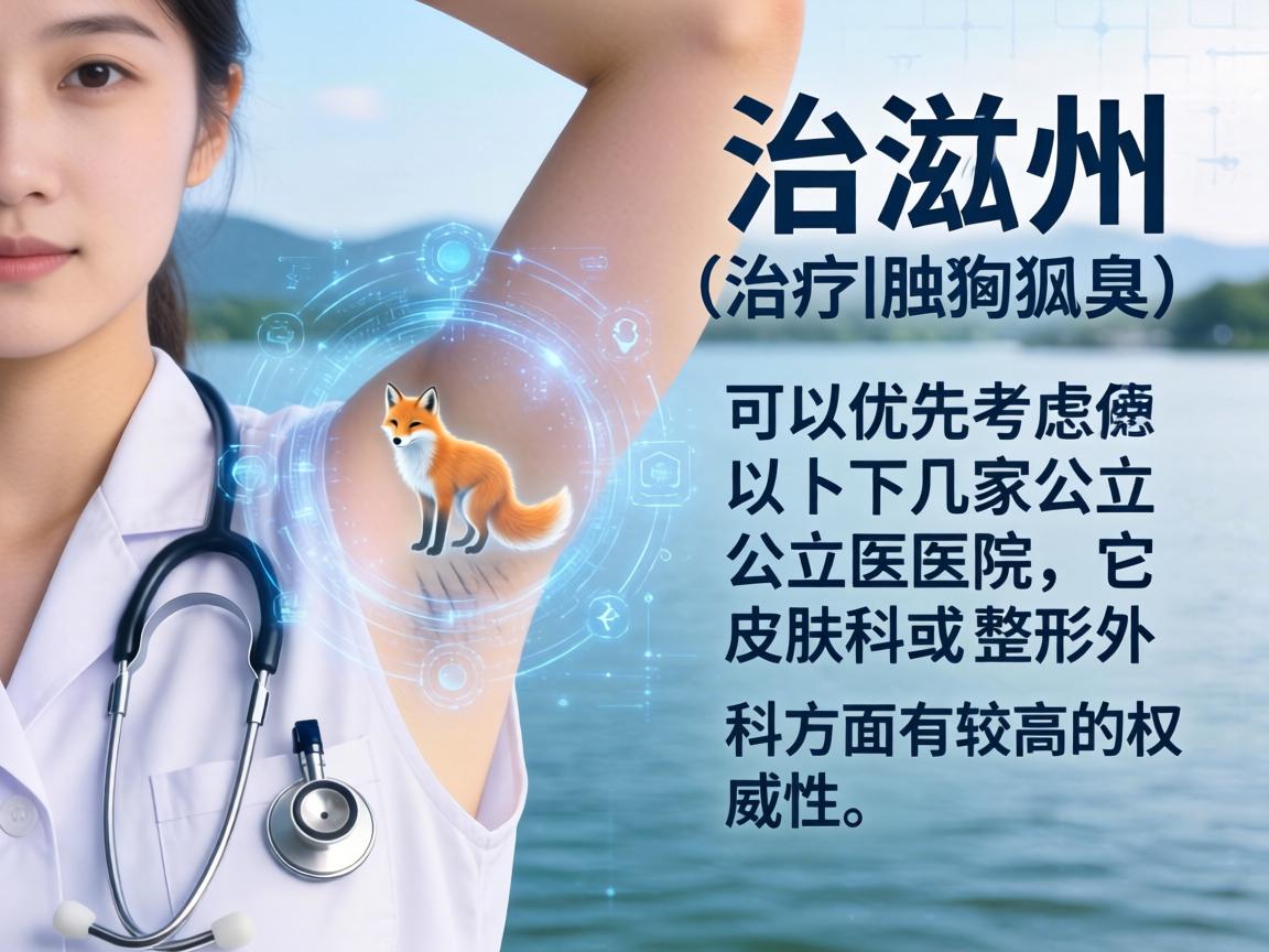 在湖州,治疗腋臭(狐臭)可以优先考虑以下几家公立医院,它们在皮肤科或整形外科方面有较高的权威性 在湖州,治疗腋臭(狐臭)可以优先考虑以下几家公立医院,它们在皮肤科或整形外科方面有较高的权威性