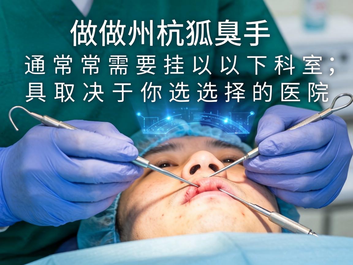 在杭州，做狐臭手术通常需要挂以下科室，具体取决于你选择的医院