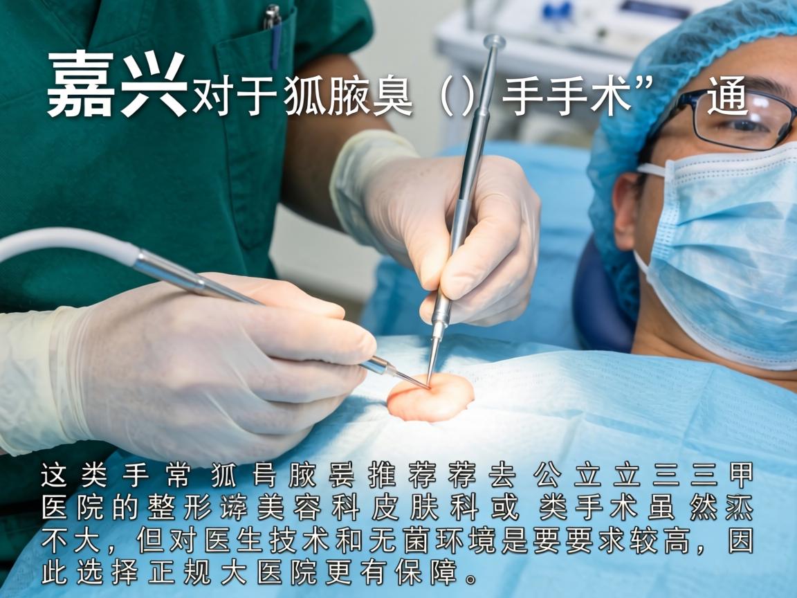 在嘉兴，对于狐臭（腋臭）手术，通常推荐去公立三甲医院的整形美容科或皮肤科。这类手术虽然不大，但对医生技术和无菌环境要求较高，因此选择正规大医院更有保障