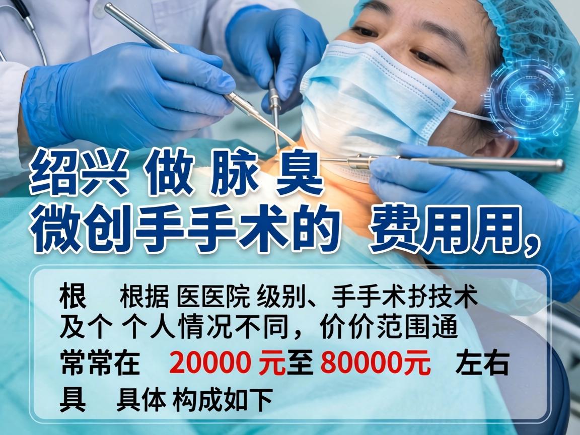 在绍兴做腋臭微创手术的费用，根据医院级别、手术技术及个人情况不同，价格范围通常在 2000元至8000元 左右。具体构成如下