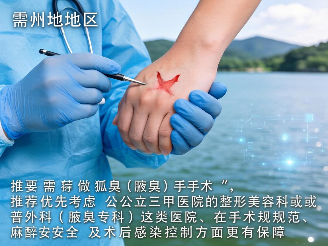 在湖州地区，如果需要做狐臭（腋臭）手术，推荐优先考虑公立三甲医院的整形美容科或普外科（腋臭专科）这类医院在手术规范、麻醉安全及术后感染控制方面更有保障