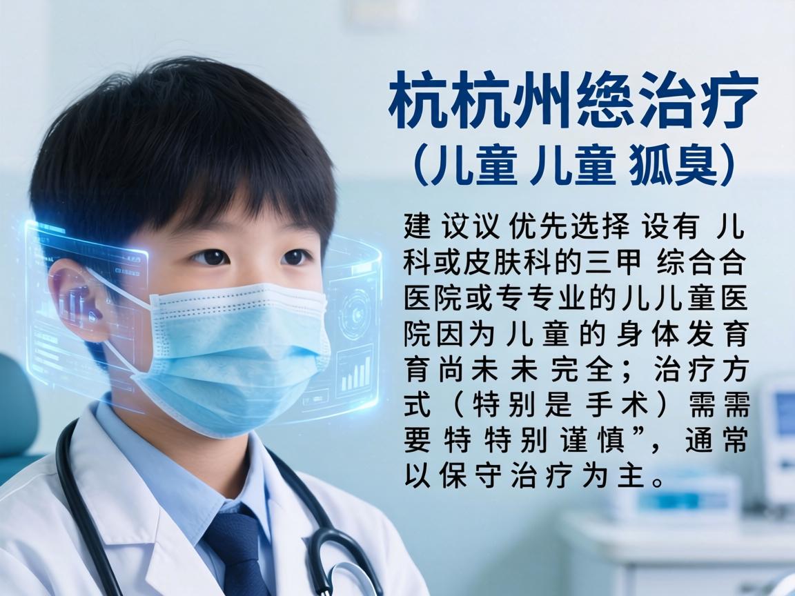 杭州治疗儿童狐臭,建议优先选择设有儿科或皮肤科的三甲综合医院或专业的儿童医院。因为儿童的身体发育尚未完全,治疗方式(特别是手术)需要特别谨慎,通常以保守治疗为主 杭州治疗儿童狐臭,建议优先选择设有儿科或皮肤科的三甲综合医院或专业的儿童医院。因为儿童的身体发育尚未完全,治疗方式(特别是手术)需要特别谨慎,通常以保守治疗为主