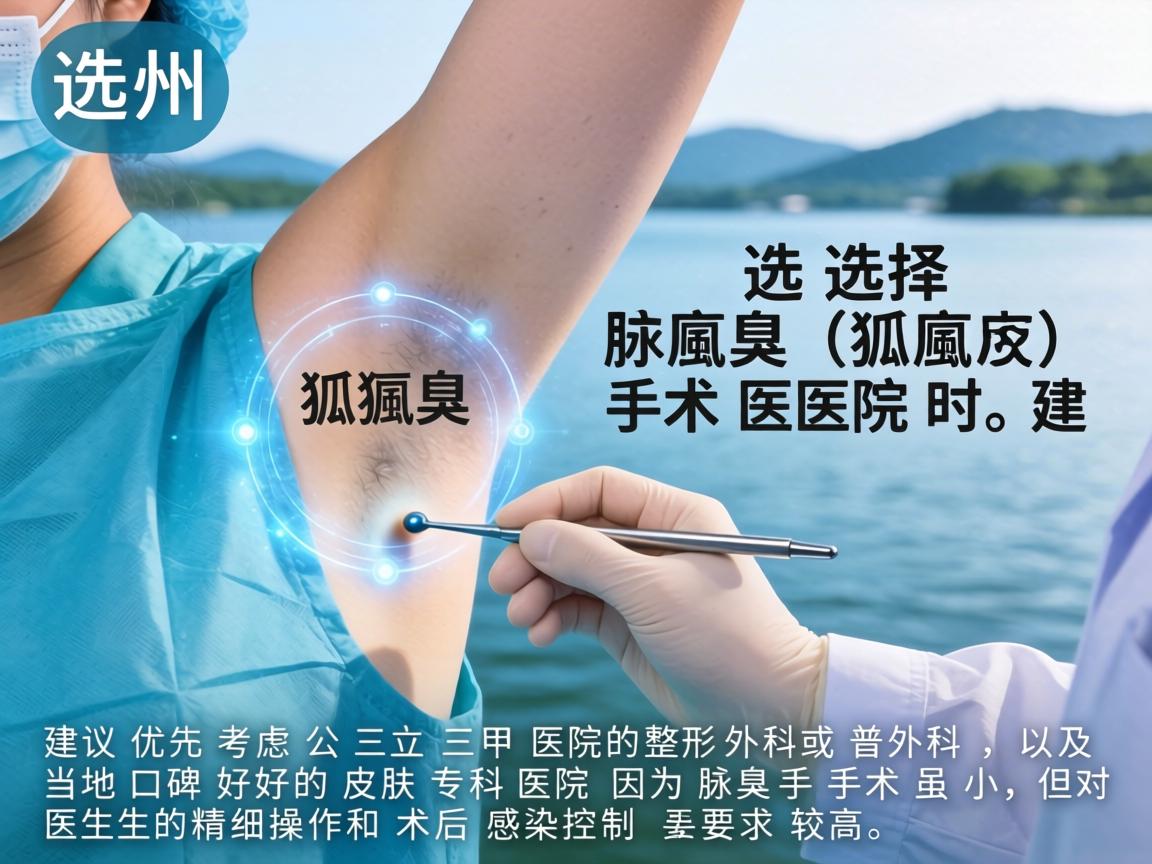 在湖州,选择腋臭(狐臭)手术医院时,建议优先考虑公立三甲医院的整形外科或普外科,以及当地口碑好的皮肤专科医院。因为腋臭手术虽小,但对医生的精细操作和术后感染控制要求较高 在湖州,选择腋臭(狐臭)手术医院时,建议优先考虑公立三甲医院的整形外科或普外科,以及当地口碑好的皮肤专科医院。因为腋臭手术虽小,但对医生的精细操作和术后感染控制要求较高