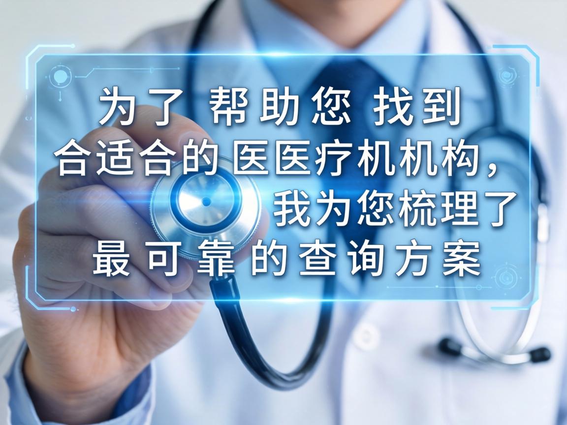 为了帮助您找到合适的医疗机构,我为您梳理了最可靠的查询方案 为了帮助您找到合适的医疗机构,我为您梳理了最可靠的查询方案