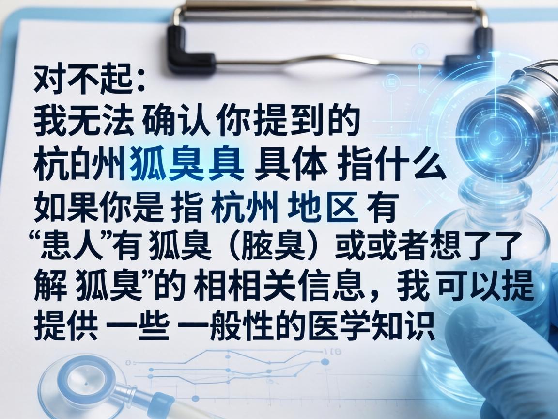 对不起，我无法确认你提到的杭州狐臭具体指什么。如果你是指杭州地区有人患有狐臭（腋臭）或者想了解狐臭的相关信息，我可以提供一些一般性的医学知识