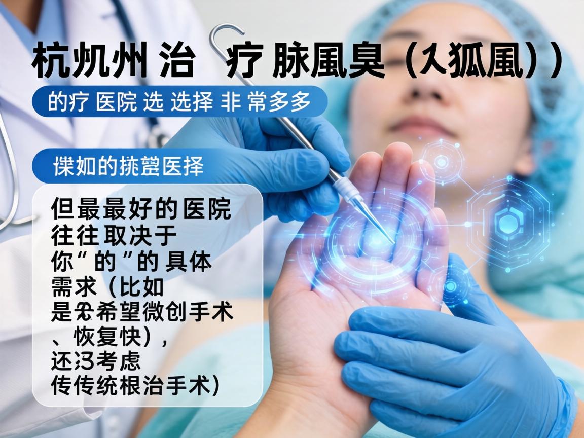 在杭州，治疗腋臭（狐臭）的医院选择非常多，但最好的医院往往取决于你的具体需求（比如是希望微创手术、恢复快，还是考虑传统根治手术）