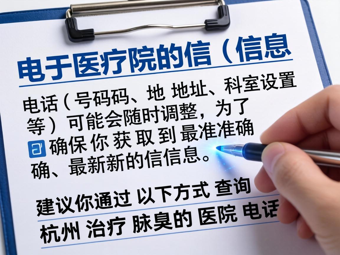 由于医院的信息（如电话号码、地址、科室设置等）可能会随时调整，为了确保你获取到最准确、最新的信息，建议你通过以下方式查询杭州治疗腋臭的医院电话