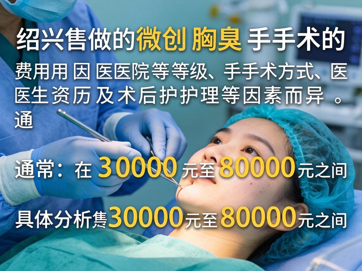 在绍兴做微创腋臭手术的费用因医院等级、手术方式、医生资历及术后护理等因素而异,通常在 3000元至8000元 之间。以下是具体分析 在绍兴做微创腋臭手术的费用因医院等级、手术方式、医生资历及术后护理等因素而异,通常在 3000元至8000元 之间。以下是具体分析