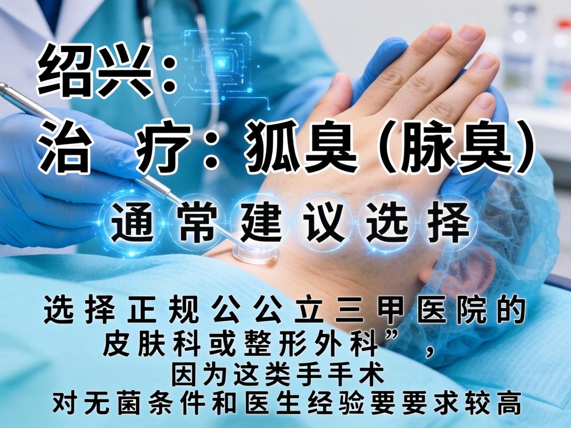 在绍兴,治疗狐臭(腋臭)通常建议选择正规公立三甲医院的皮肤科或整形外科,因为这类手术对无菌条件和医生经验要求较高 在绍兴,治疗狐臭(腋臭)通常建议选择正规公立三甲医院的皮肤科或整形外科,因为这类手术对无菌条件和医生经验要求较高