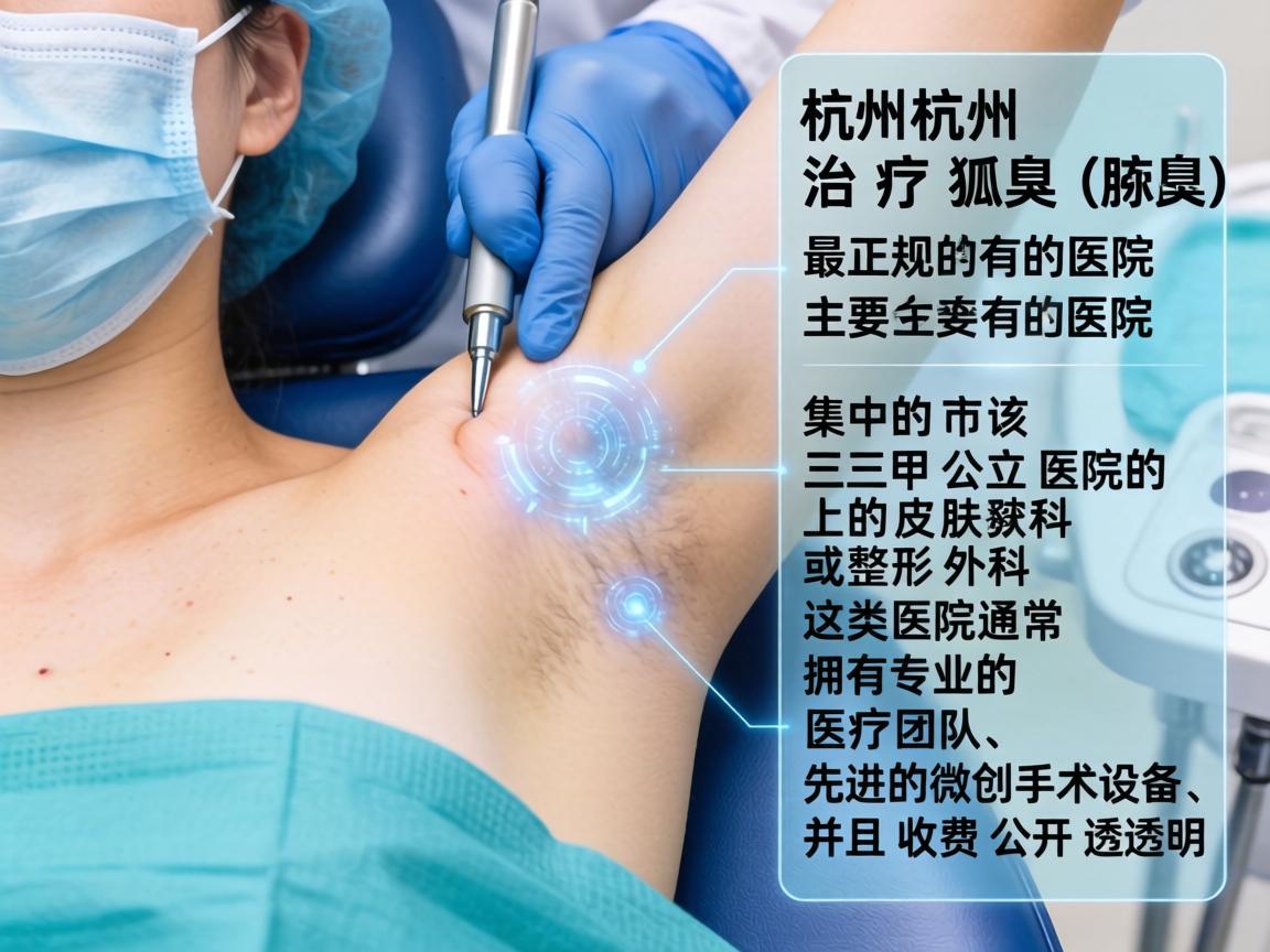 在杭州，治疗腋臭（狐臭）最正规的医院主要集中在该市的三甲公立医院的皮肤科或整形外科。这类医院通常拥有专业的医疗团队、先进的微创手术设备，并且收费公开透明