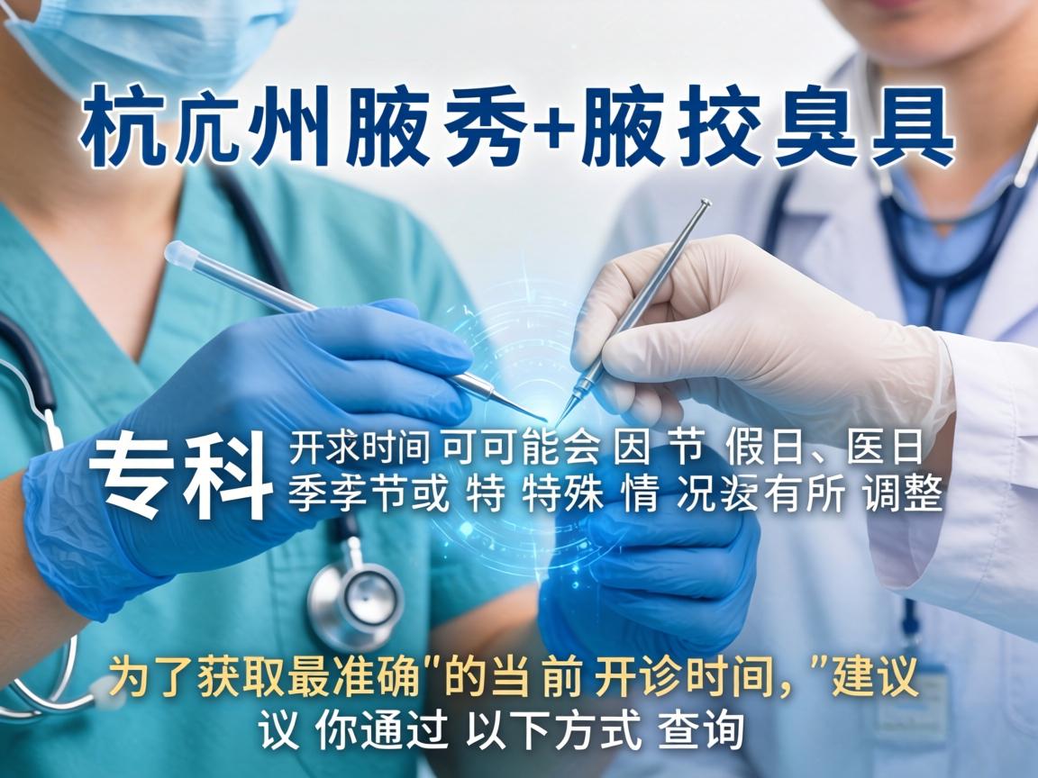杭州腋秀腋臭专科医院的具体开诊时间可能会因节假日、季节或特殊情况有所调整。为了获取最准确的当前开诊时间,建议你通过以下方式查询 杭州腋秀腋臭专科医院的具体开诊时间可能会因节假日、季节或特殊情况有所调整。为了获取最准确的当前开诊时间,建议你通过以下方式查询