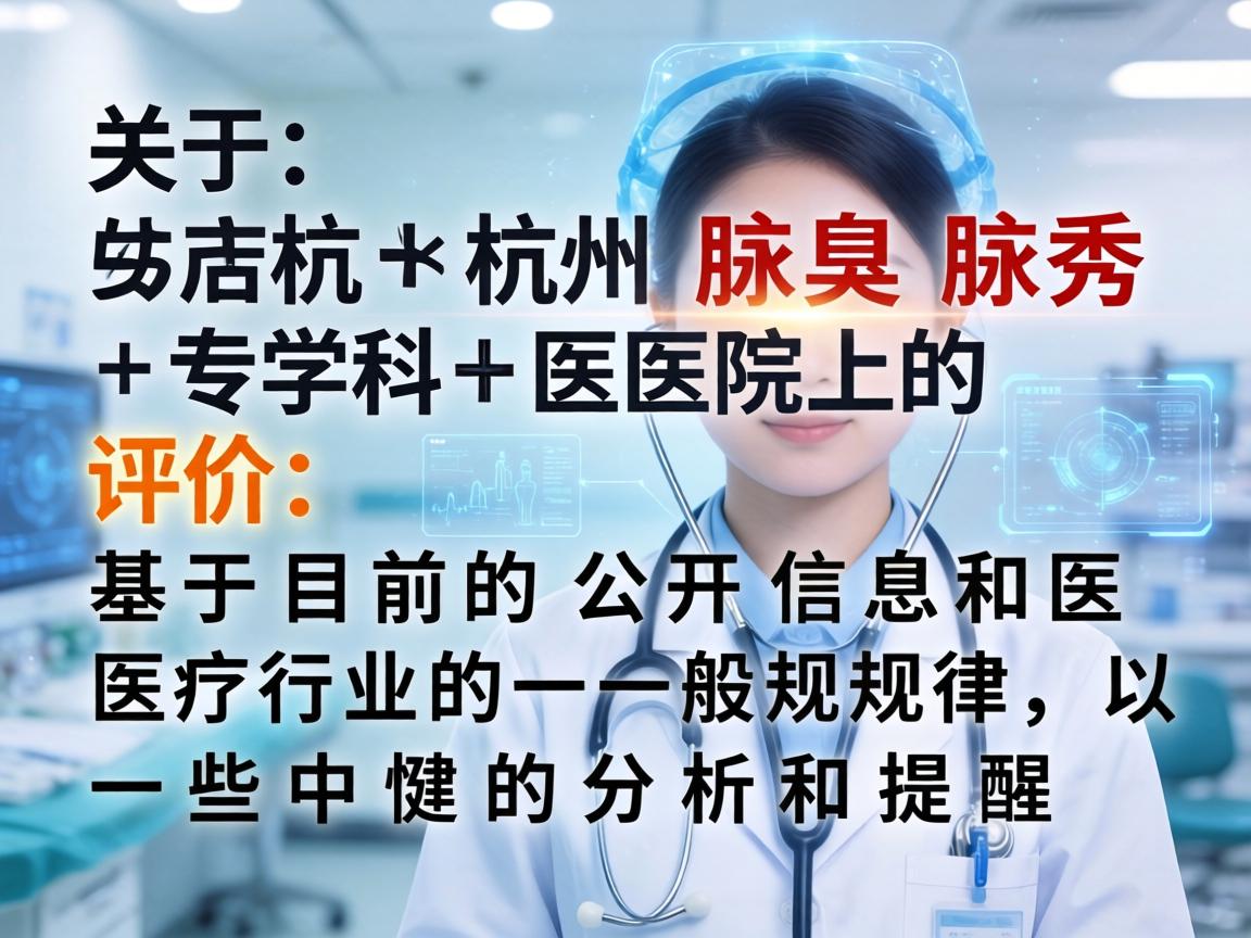 关于杭州腋臭腋秀专科医院的评价,基于目前的公开信息和医疗行业的一般规律,以下是一些中肯的分析和提醒 关于杭州腋臭腋秀专科医院的评价,基于目前的公开信息和医疗行业的一般规律,以下是一些中肯的分析和提醒