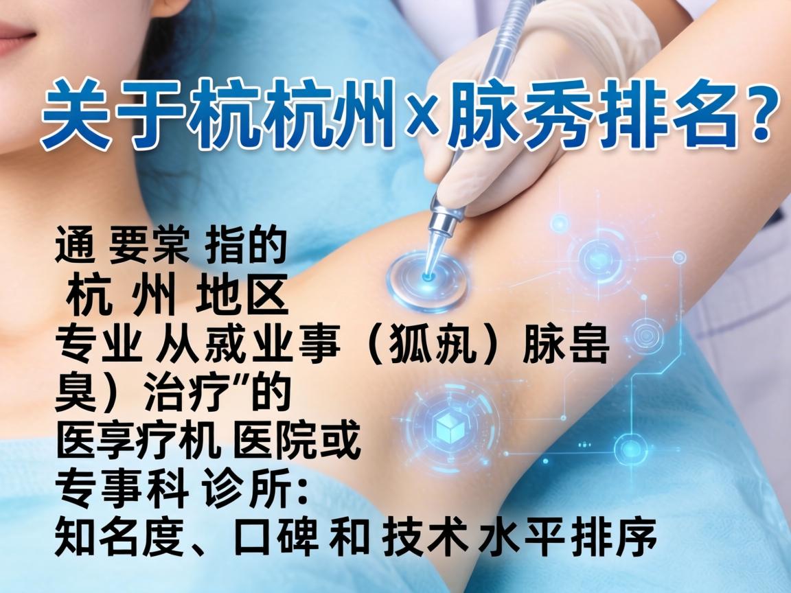 关于杭州腋秀排名这个问题，通常指的是杭州地区专业从事腋臭（狐臭）治疗的医疗机构或专科诊所的知名度、口碑和技术水平排序