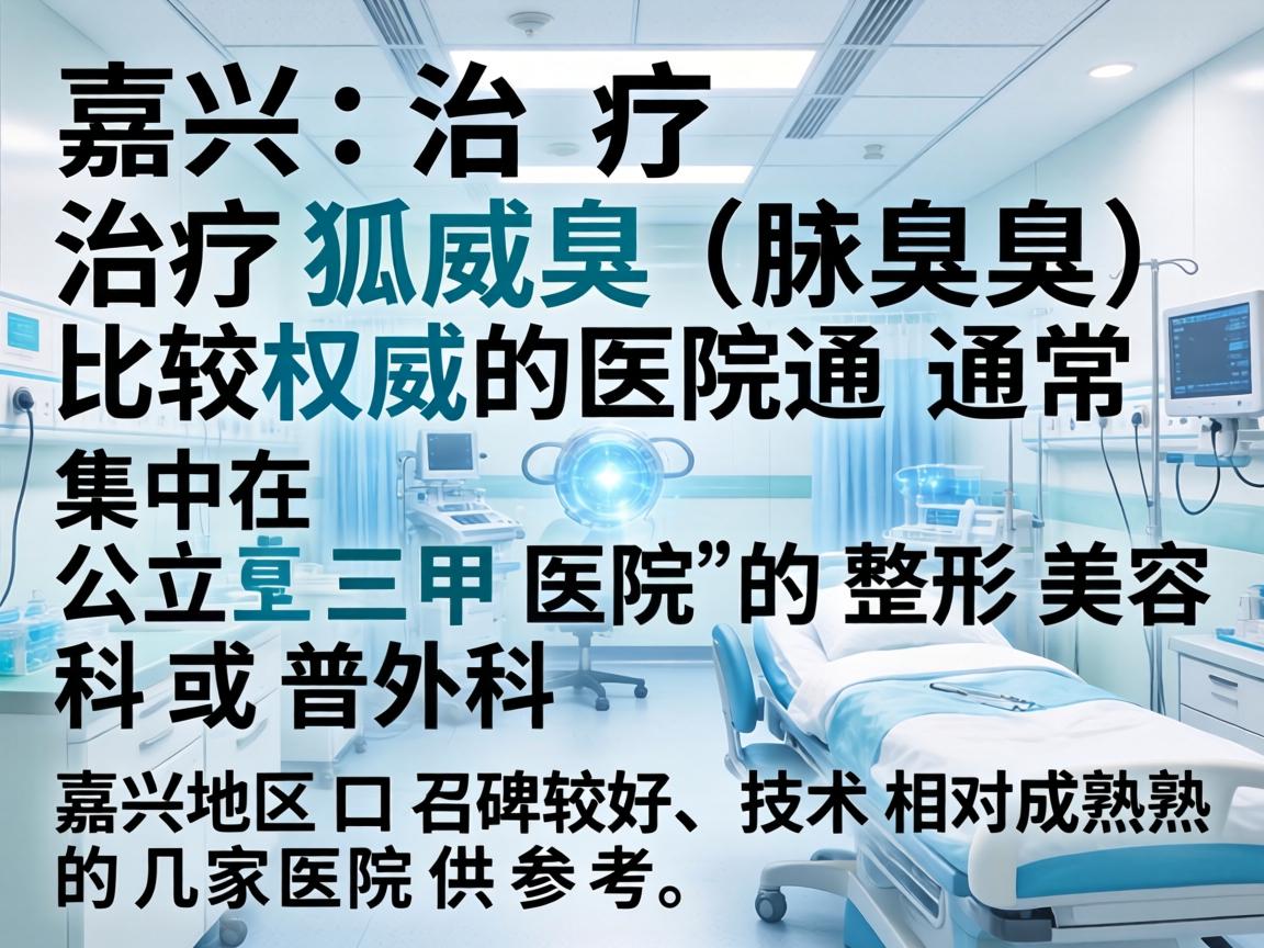 在嘉兴,治疗狐臭(腋臭)比较权威的医院通常集中在公立三甲医院的整形美容科或普外科。以下是嘉兴地区口碑较好、技术相对成熟的几家医院供参考 在嘉兴,治疗狐臭(腋臭)比较权威的医院通常集中在公立三甲医院的整形美容科或普外科。以下是嘉兴地区口碑较好、技术相对成熟的几家医院供参考