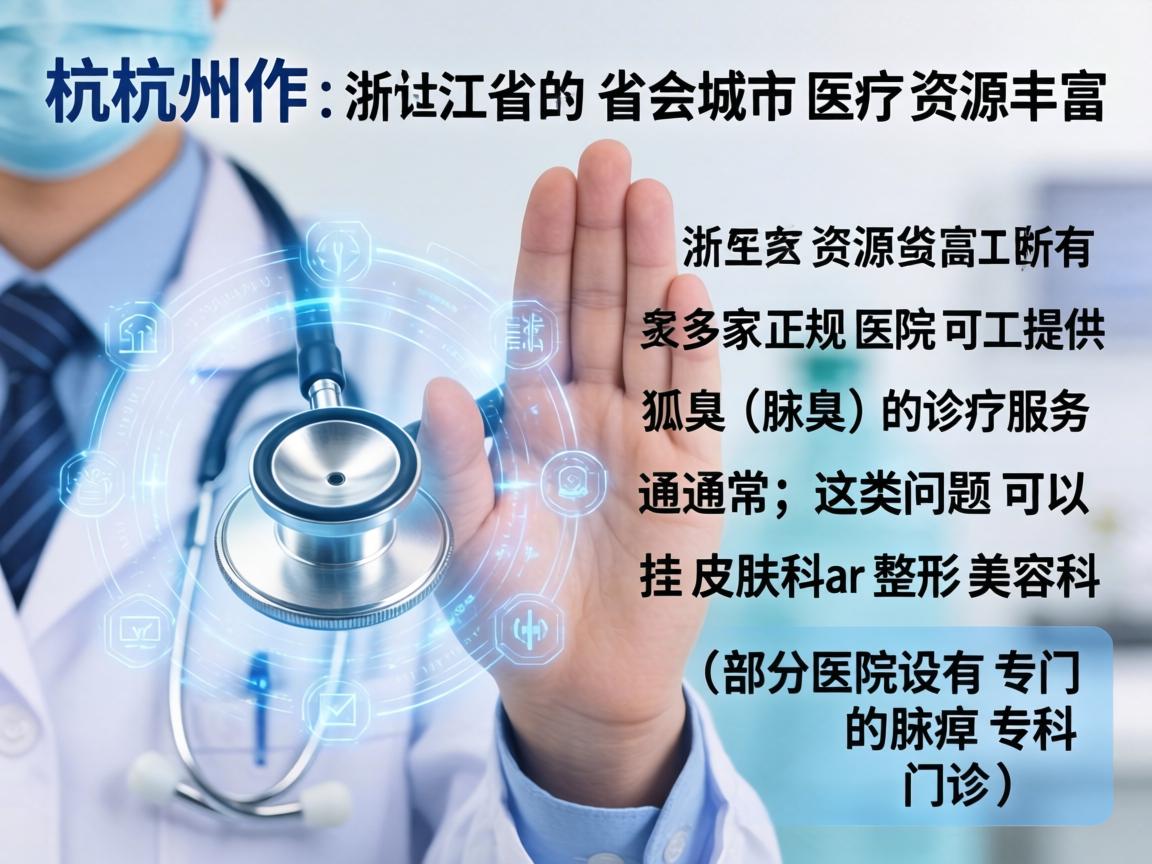 杭州作为浙江省的省会城市，医疗资源丰富，有多家正规医院可以提供狐臭（腋臭）的诊疗服务。通常，这类问题可以挂皮肤科或整形美容科（部分医院设有专门的腋臭专科门诊）