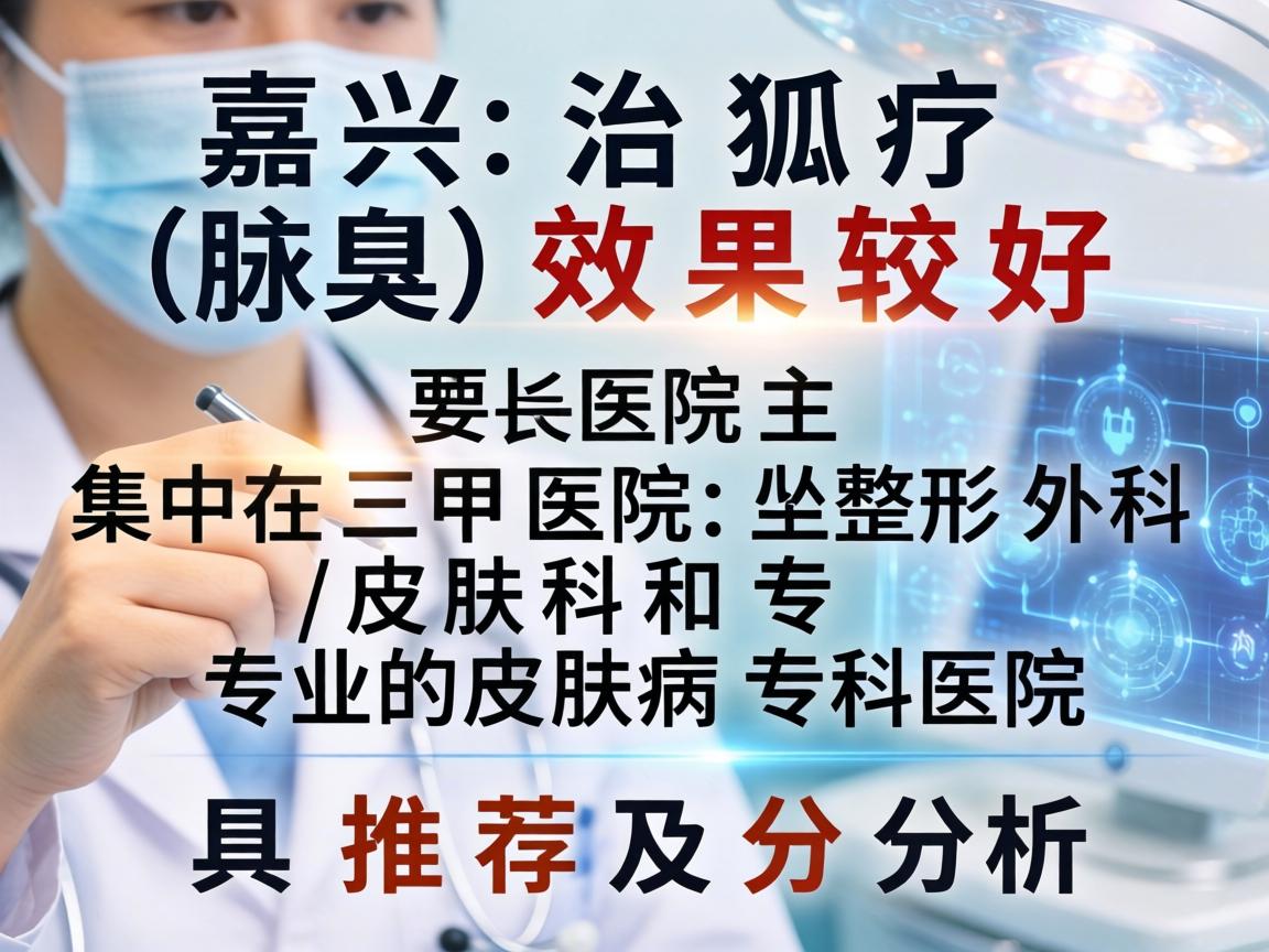 在嘉兴,治疗狐臭(腋臭)效果较好的医院主要集中在三甲医院的整形外科/皮肤科和专业的皮肤病专科医院。以下是具体推荐及分析 在嘉兴,治疗狐臭(腋臭)效果较好的医院主要集中在三甲医院的整形外科/皮肤科和专业的皮肤病专科医院。以下是具体推荐及分析