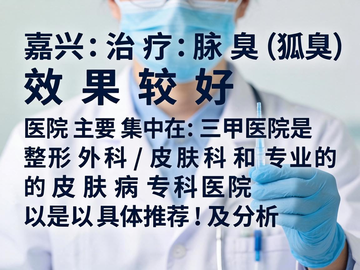 在嘉兴,治疗狐臭(腋臭)效果较好的医院主要集中在三甲医院的整形外科/皮肤科和专业的皮肤病专科医院。以下是具体推荐及分析 在嘉兴,治疗狐臭(腋臭)效果较好的医院主要集中在三甲医院的整形外科/皮肤科和专业的皮肤病专科医院。以下是具体推荐及分析