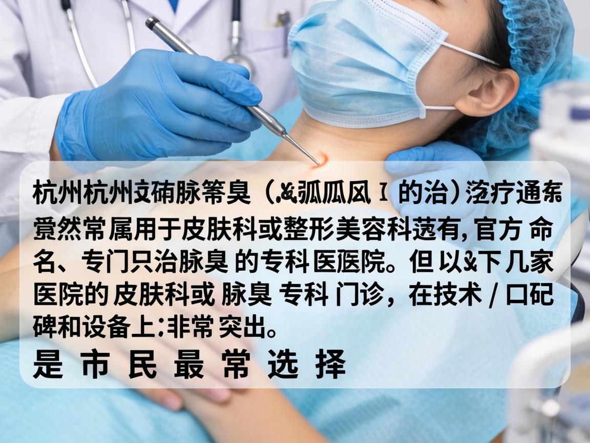 在杭州，腋臭（狐臭）的治疗通常属于皮肤科或整形美容科的范畴。虽然杭州没有官方命名、专门只治腋臭的专科医院，但以下几家医院的皮肤科或腋臭专科门诊在技术、口碑和设备上非常突出，是市民最常选择的
