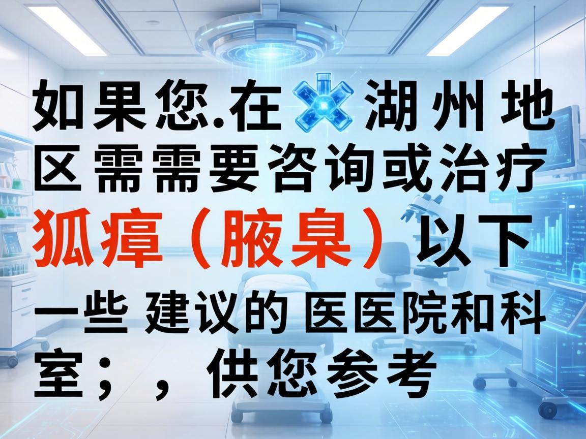 如果您在湖州地区需要咨询或治疗狐臭(腋臭)以下是一些建议的医院和科室,供您参考 如果您在湖州地区需要咨询或治疗狐臭(腋臭)以下是一些建议的医院和科室,供您参考