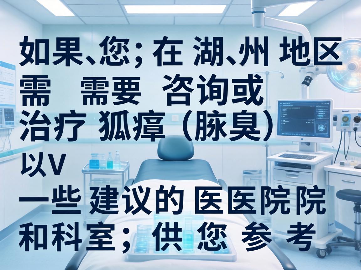 如果您在湖州地区需要咨询或治疗狐臭(腋臭)以下是一些建议的医院和科室,供您参考 如果您在湖州地区需要咨询或治疗狐臭(腋臭)以下是一些建议的医院和科室,供您参考