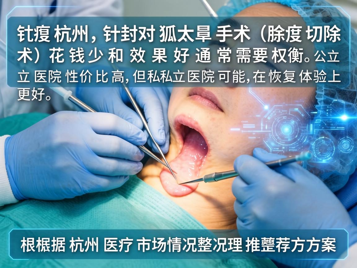 在杭州，针对狐臭手术（腋臭切除术）花钱少和效果好通常需要权衡。公立医院性价比高，但私立医院可能在恢复体验上更好。以下是根据杭州医疗市场情况整理的推荐方案
