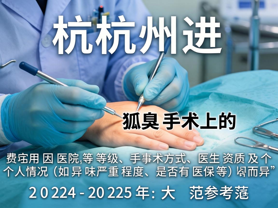 在杭州进行狐臭手术的费用因医院等级、手术方式、医生资质及个人情况（如异味严重程度、是否有医保等）而异。以下是2024-2025年的大致参考范围