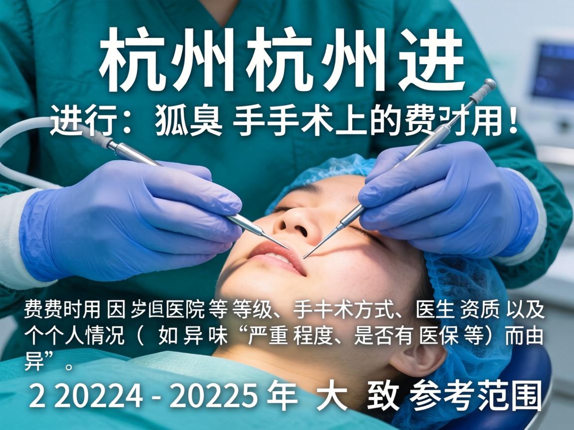 在杭州进行狐臭手术的费用因医院等级、手术方式、医生资质及个人情况（如异味严重程度、是否有医保等）而异。以下是2024-2025年的大致参考范围