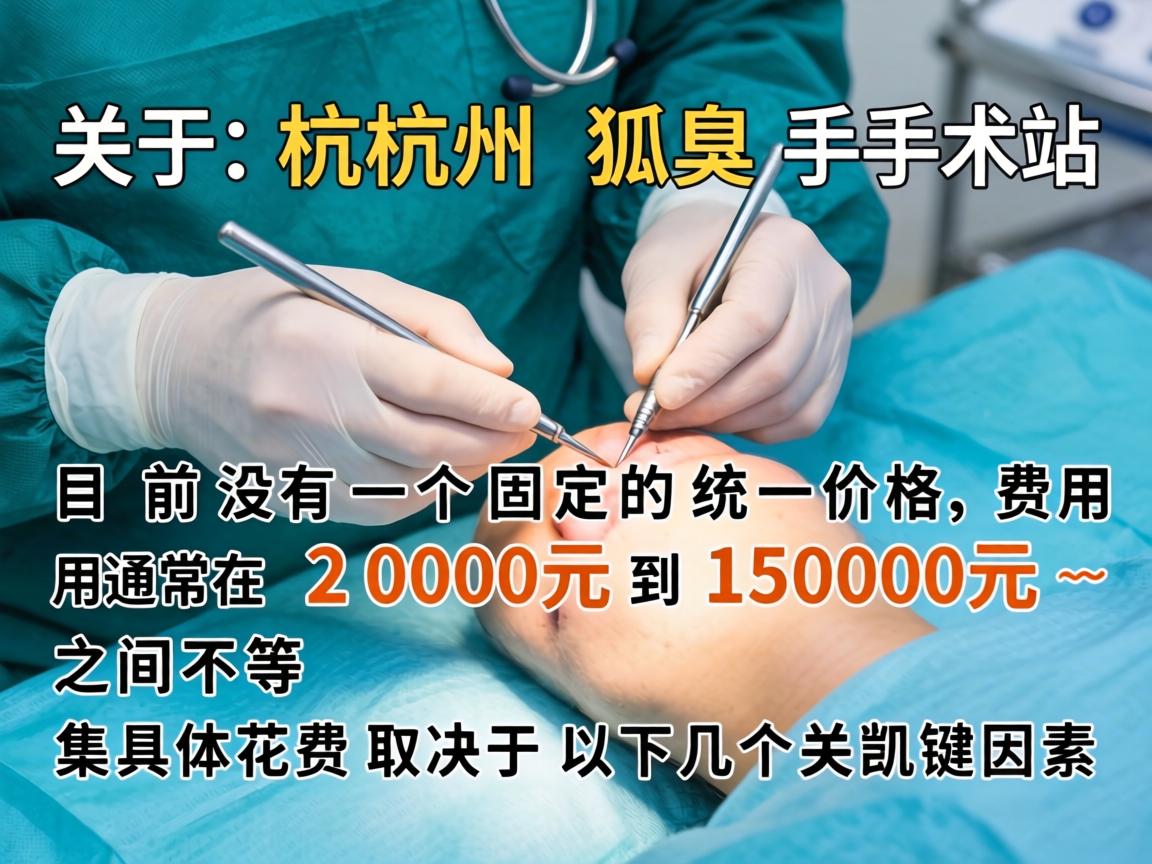关于杭州狐臭手术的费用,目前没有一个固定的统一价格,费用通常在 2000元到15000元 之间不等。具体花费取决于以下几个关键因素 关于杭州狐臭手术的费用,目前没有一个固定的统一价格,费用通常在 2000元到15000元 之间不等。具体花费取决于以下几个关键因素
