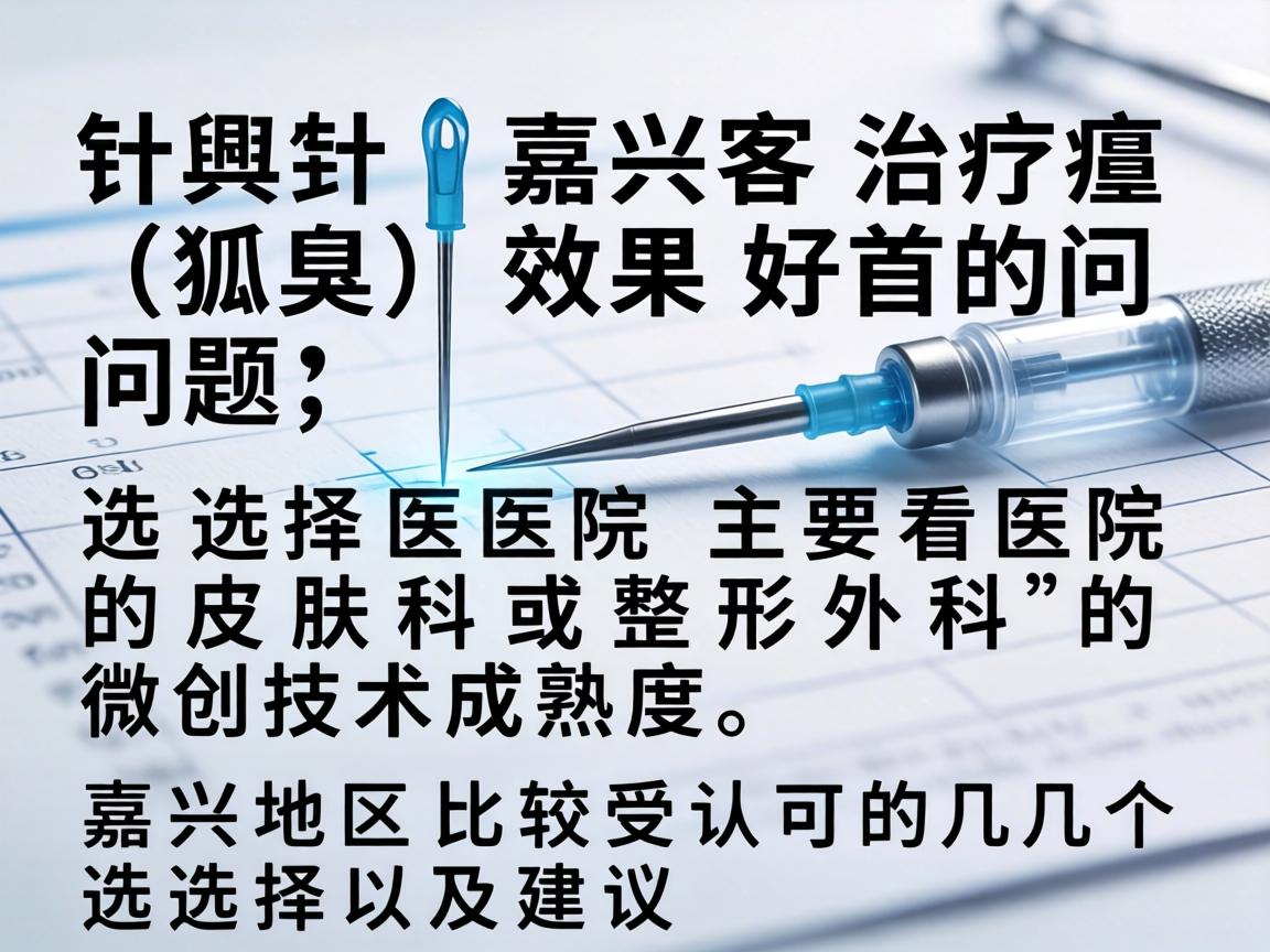针对嘉兴治疗狐臭（腋臭）效果好的问题，选择医院主要看医院的皮肤科或整形外科的微创技术成熟度。以下是嘉兴地区比较受认可的几个选择及建议