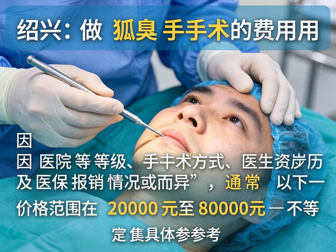 在绍兴,做狐臭手术的费用因医院等级、手术方式、医生资历及医保报销情况而异,通常价格范围在 2000元至8000元 不等。以下是具体参考 在绍兴,做狐臭手术的费用因医院等级、手术方式、医生资历及医保报销情况而异,通常价格范围在 2000元至8000元 不等。以下是具体参考