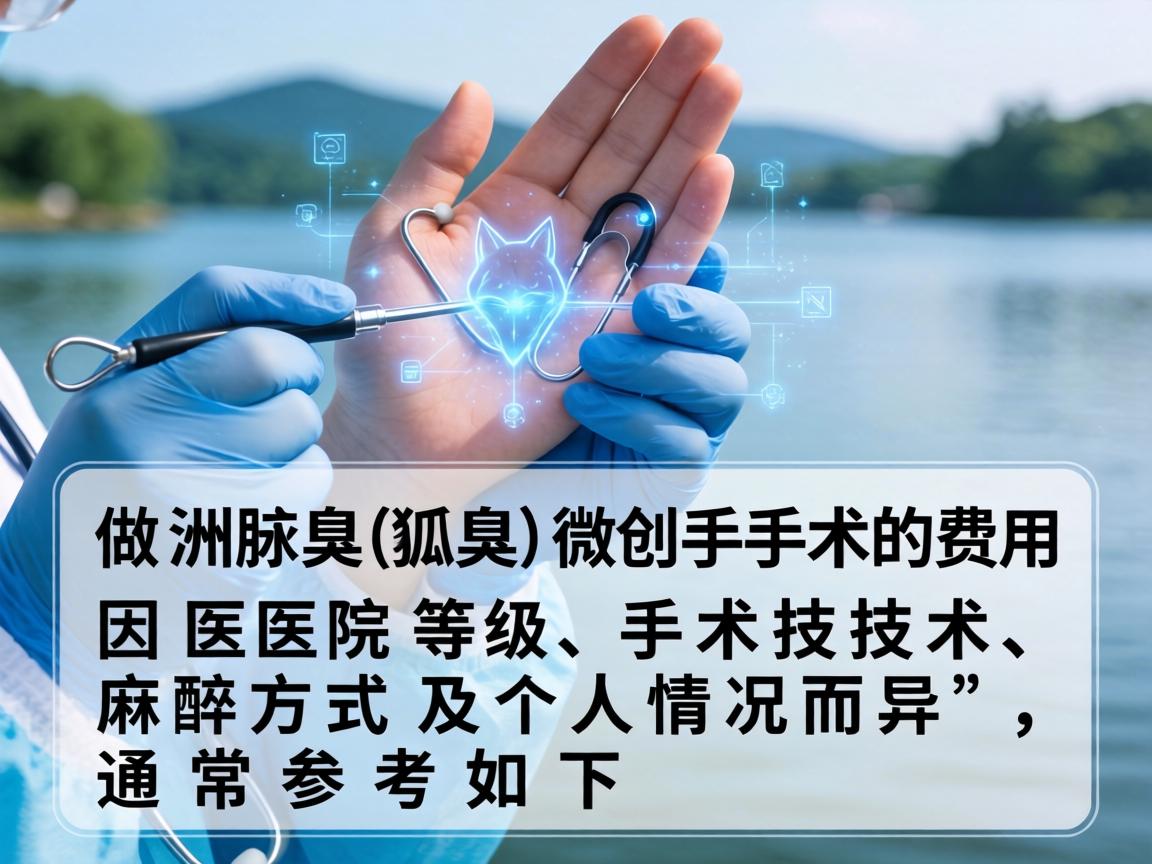 在湖州做狐臭(腋臭)微创手术的费用因医院等级、手术技术、麻醉方式及个人情况而异,通常参考如下 在湖州做狐臭(腋臭)微创手术的费用因医院等级、手术技术、麻醉方式及个人情况而异,通常参考如下