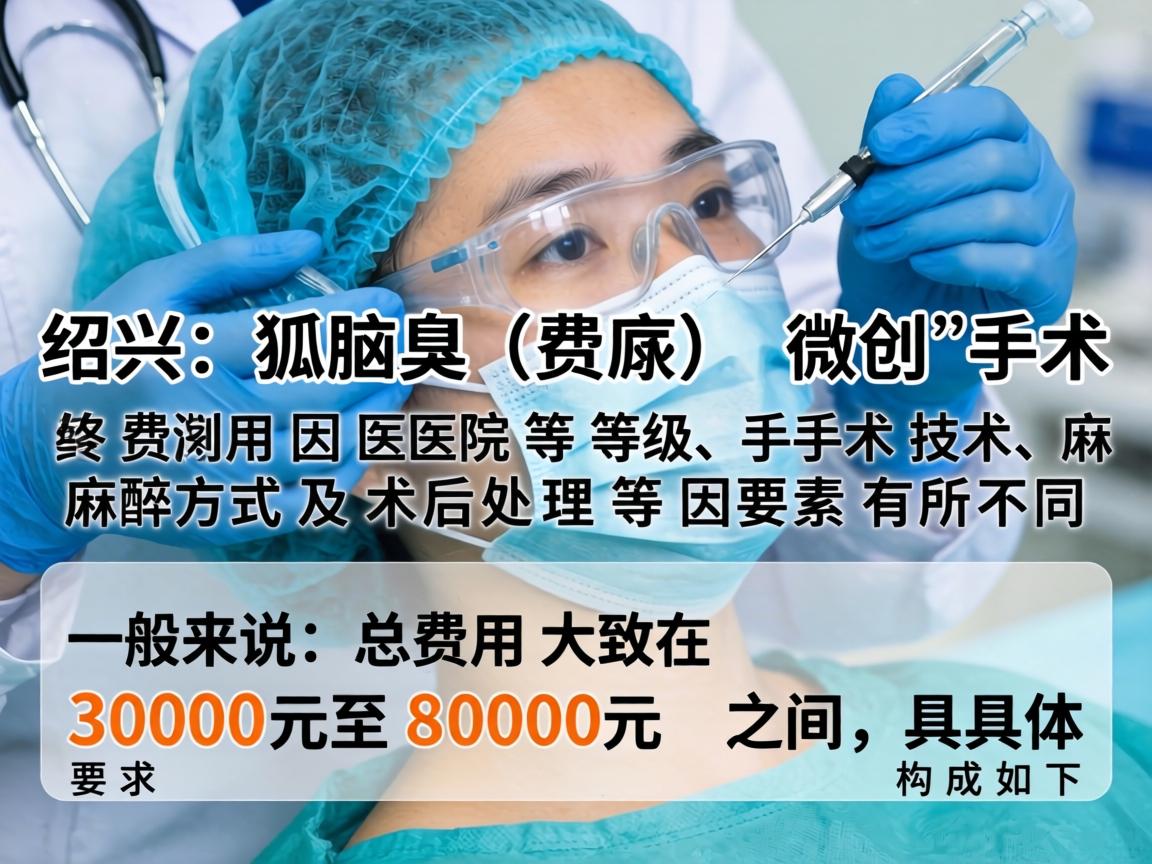 在绍兴，狐臭（腋臭）微创手术的费用因医院等级、手术技术、麻醉方式及术后处理等因素有所不同。一般来说，总费用大致在 3000元至8000元 之间，具体构成如下