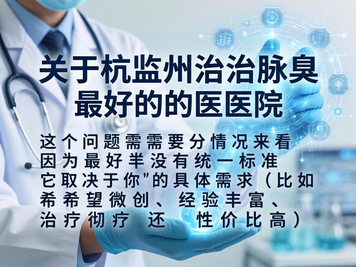关于杭州治腋臭最好的医院，这个问题需要分情况来看，因为最好并没有统一标准，它取决于你的具体需求（比如希望微创、经验丰富、治疗彻底还是性价比高）