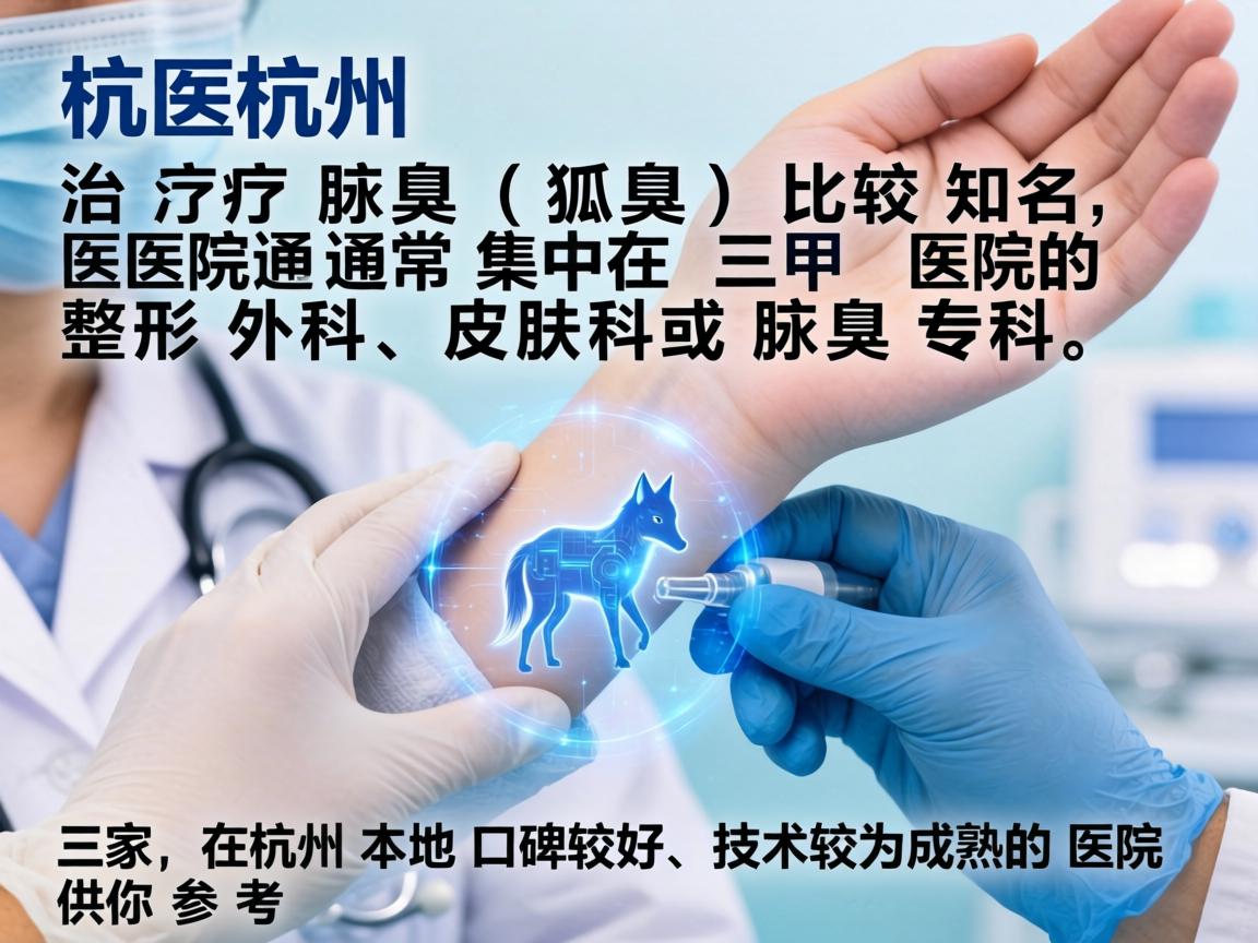 在杭州,治疗狐臭(腋臭)比较知名的医院通常集中在三甲医院的整形外科、皮肤科或腋臭专科。以下是三家在杭州本地口碑较好、技术较为成熟的医院供你参考 在杭州,治疗狐臭(腋臭)比较知名的医院通常集中在三甲医院的整形外科、皮肤科或腋臭专科。以下是三家在杭州本地口碑较好、技术较为成熟的医院供你参考