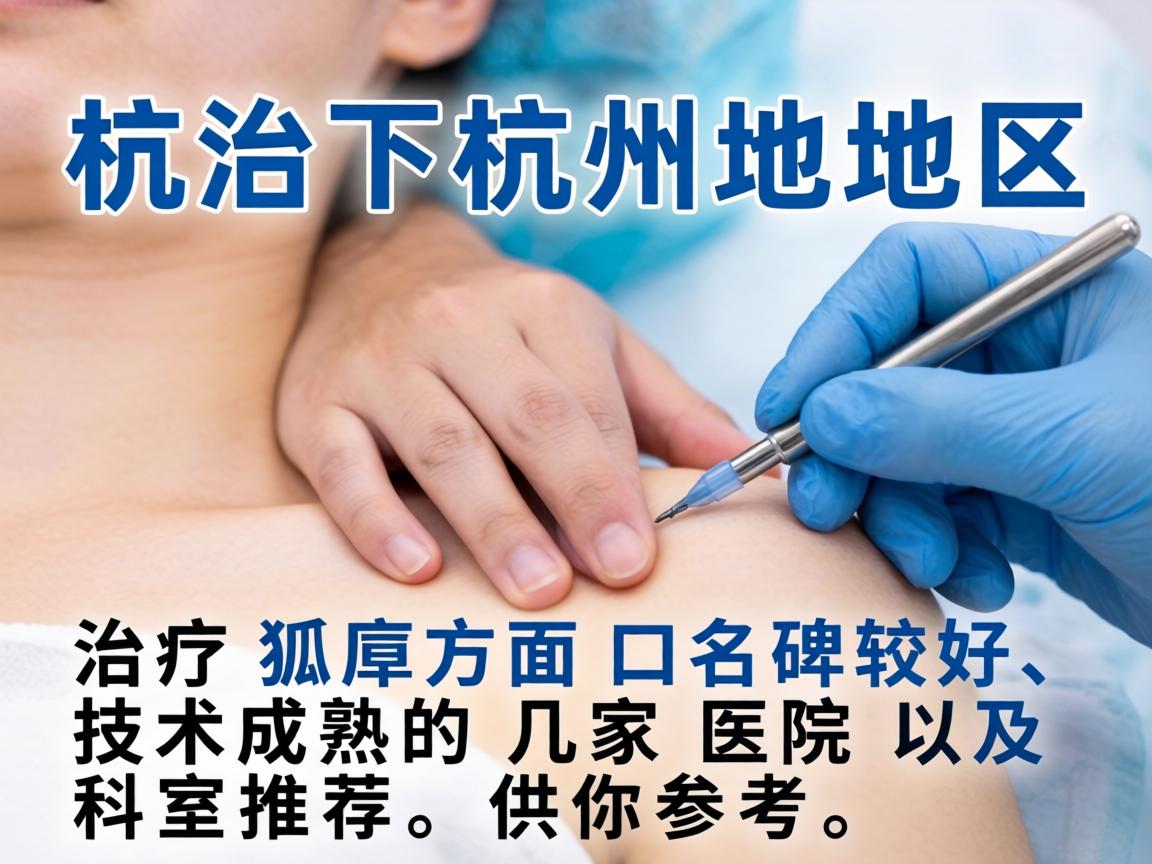 以下是杭州地区在治疗狐臭方面口碑较好、技术成熟的几家医院及科室推荐,供你参考 以下是杭州地区在治疗狐臭方面口碑较好、技术成熟的几家医院及科室推荐,供你参考