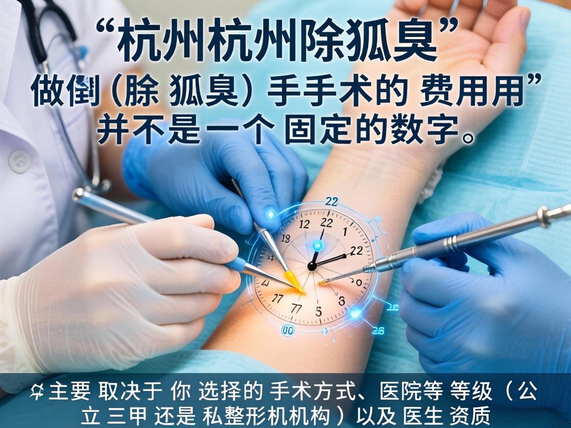 在杭州，做除狐臭（腋臭）手术的费用并不是一个固定的数字，主要取决于你选择的手术方式、医院等级（公立三甲还是私立整形机构）以及医生资质