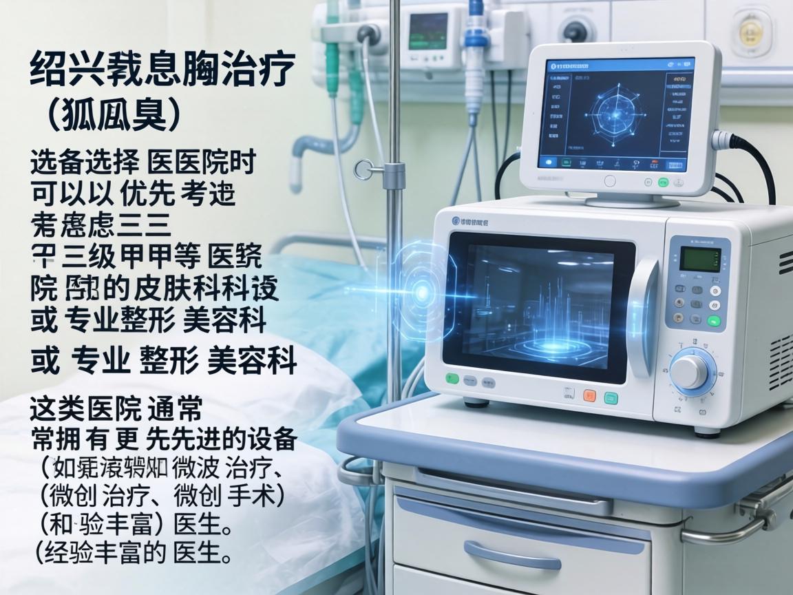 在绍兴治疗腋臭（狐臭）选择医院时可以优先考虑三级甲等医院的皮肤科或专业整形美容科。这类医院通常拥有更先进的设备（如微波治疗、微创手术）和经验丰富的医生