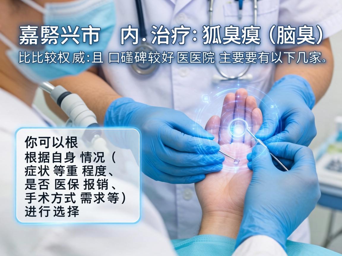 嘉兴市内治疗狐臭（腋臭）比较权威且口碑较好的医院主要有以下几家，你可以根据自身情况（如症状严重程度、是否医保报销、手术方式需求等）进行选择