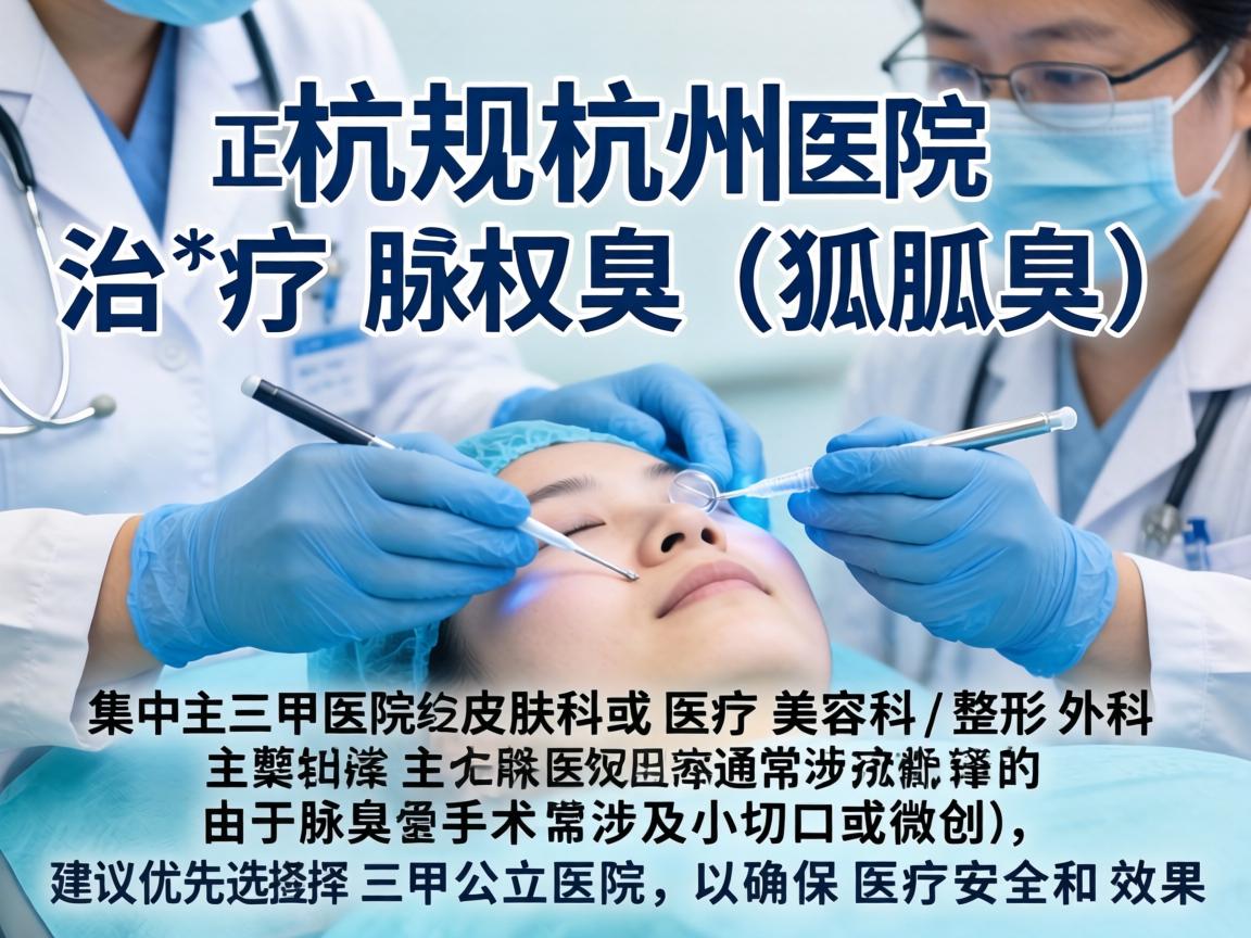 在杭州，治疗腋臭（狐臭）正规且权威的医院主要集中在三甲医院的皮肤科或医疗美容科/整形外科。由于腋臭手术通常涉及小切口或微创，建议优先选择三甲公立医院，以确保医疗安全和效果