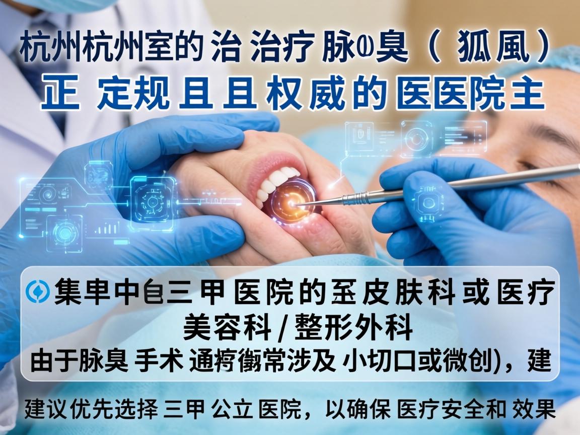 在杭州，治疗腋臭（狐臭）正规且权威的医院主要集中在三甲医院的皮肤科或医疗美容科/整形外科。由于腋臭手术通常涉及小切口或微创，建议优先选择三甲公立医院，以确保医疗安全和效果