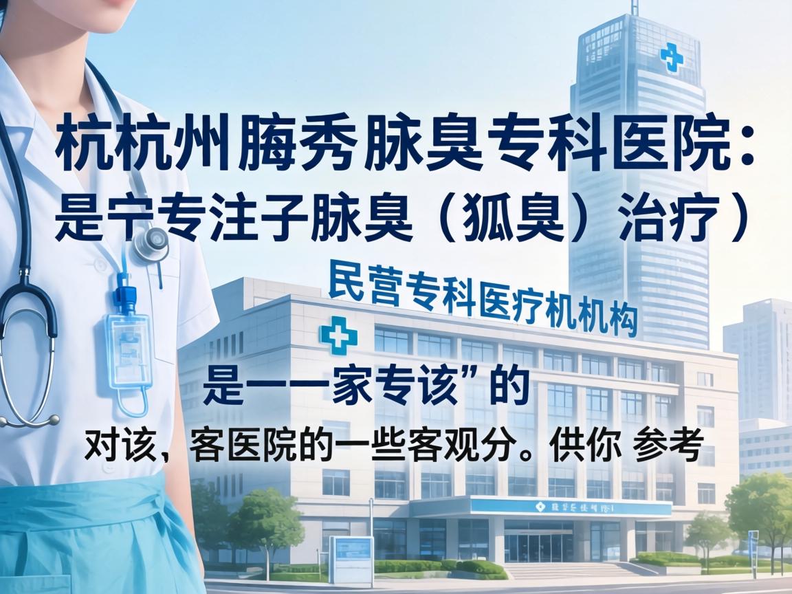 杭州腋秀腋臭专科医院是一家专注于腋臭（狐臭）治疗的民营专科医疗机构。以下是对该医院的一些客观分析，供你参考