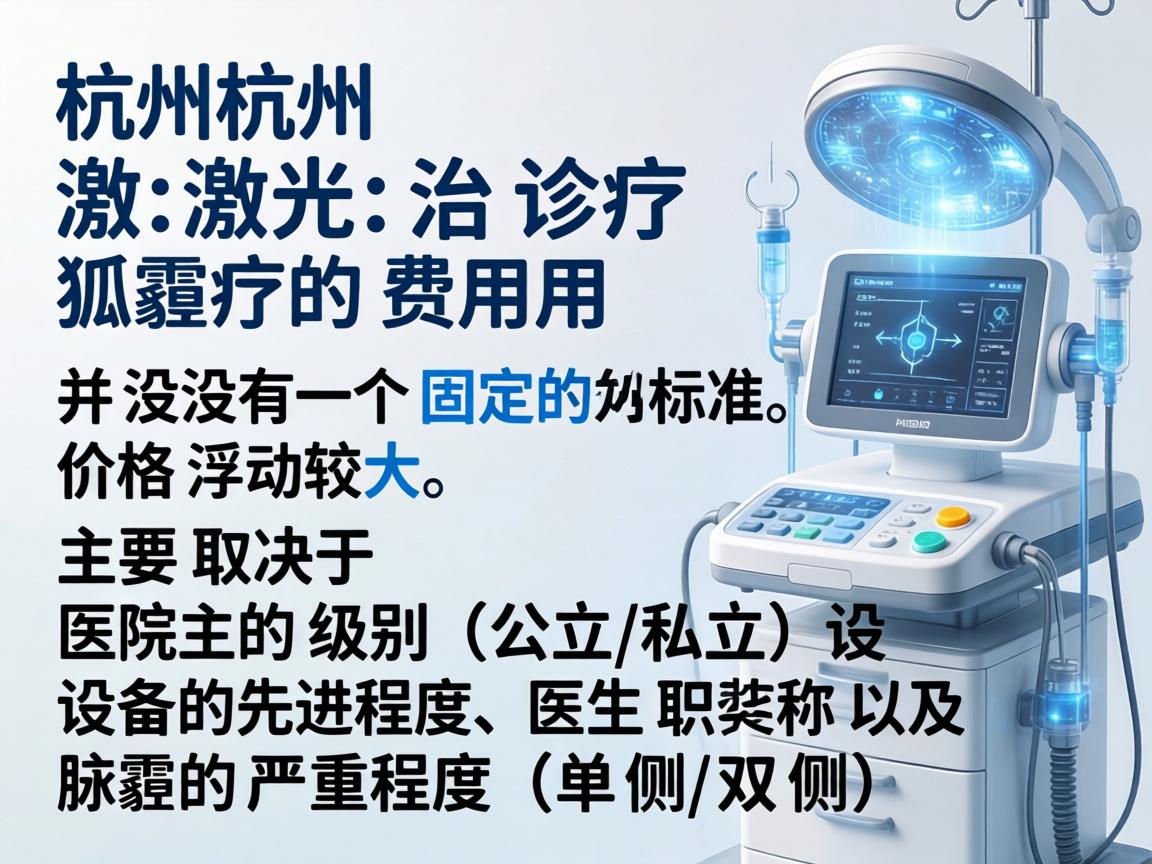 在杭州，激光治疗狐臭的费用并没有一个固定的标准，价格浮动较大，主要取决于医院的级别（公立/私立）设备的先进程度、医生职称以及腋臭的严重程度（单侧/双侧）