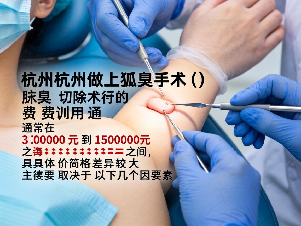 在杭州，做狐臭手术（腋臭切除术）的费用通常在 3000元到15000元 之间，具体价格差异较大，主要取决于以下几个因素