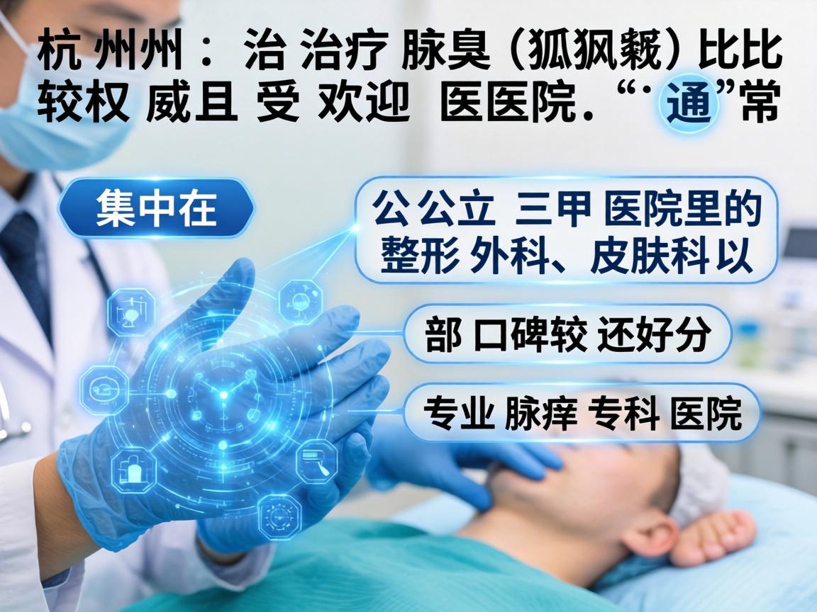 在杭州，治疗腋臭（狐臭）比较权威且受欢迎的医院，通常集中在公立三甲医院的整形外科、皮肤科以及部分口碑较好的专业腋臭专科医院