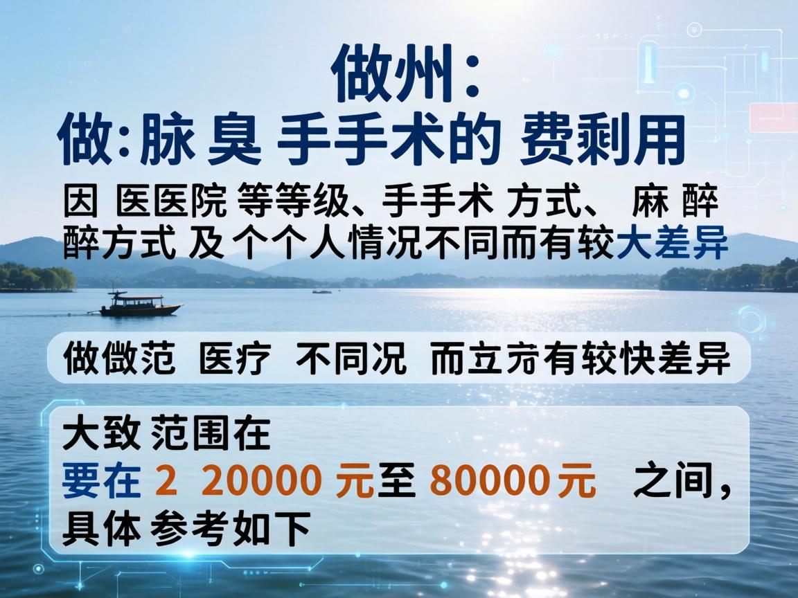 在湖州做腋臭手术的费用因医院等级、手术方式、麻醉方式及个人情况不同而有较大差异。大致范围在 2000元至8000元 之间，具体参考如下