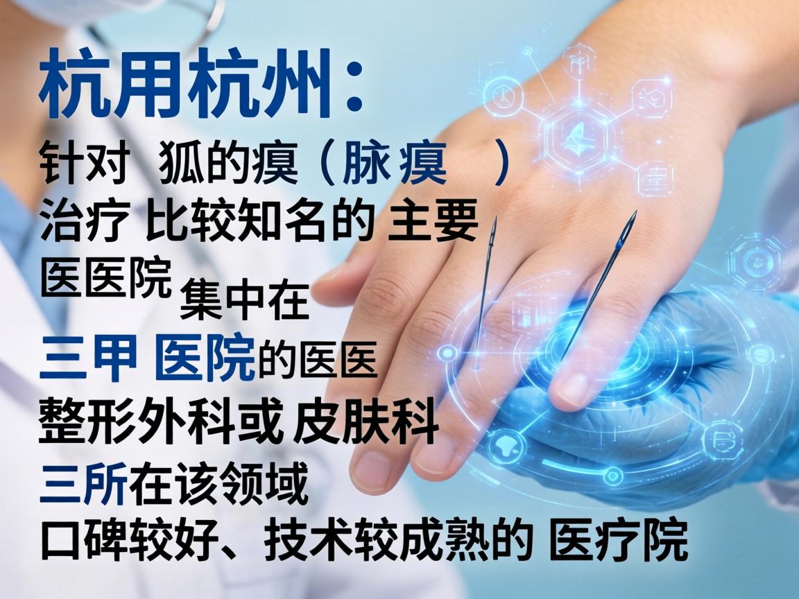 在杭州,针对狐臭(腋臭)治疗比较知名的医院主要集中在三甲医院的整形外科或皮肤科。以下是三所在该领域口碑较好、技术较成熟的医院 在杭州,针对狐臭(腋臭)治疗比较知名的医院主要集中在三甲医院的整形外科或皮肤科。以下是三所在该领域口碑较好、技术较成熟的医院