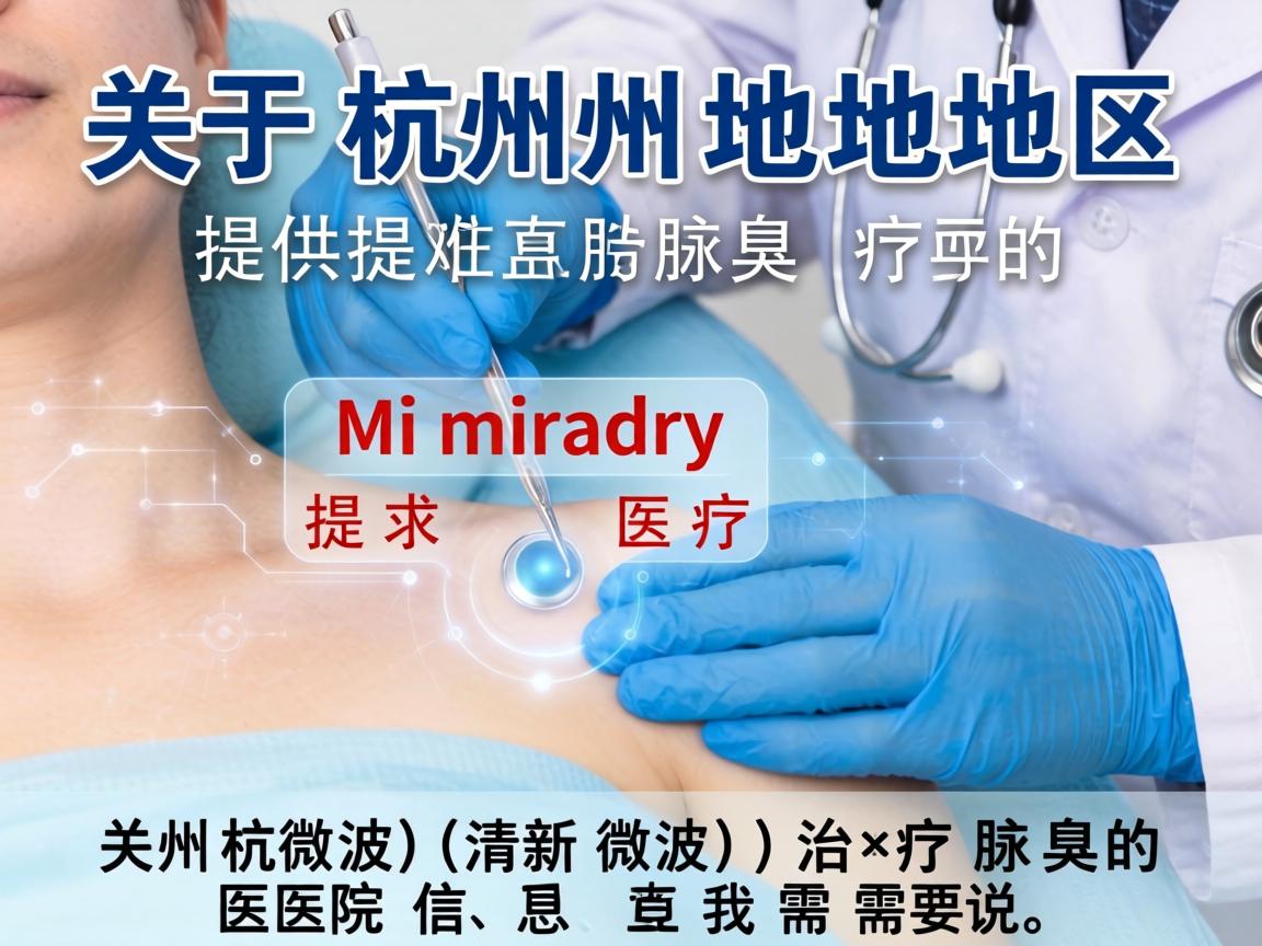 关于杭州地区提供Miradry（清新微波）治疗腋臭的医院信息，我需要说明以下几点
