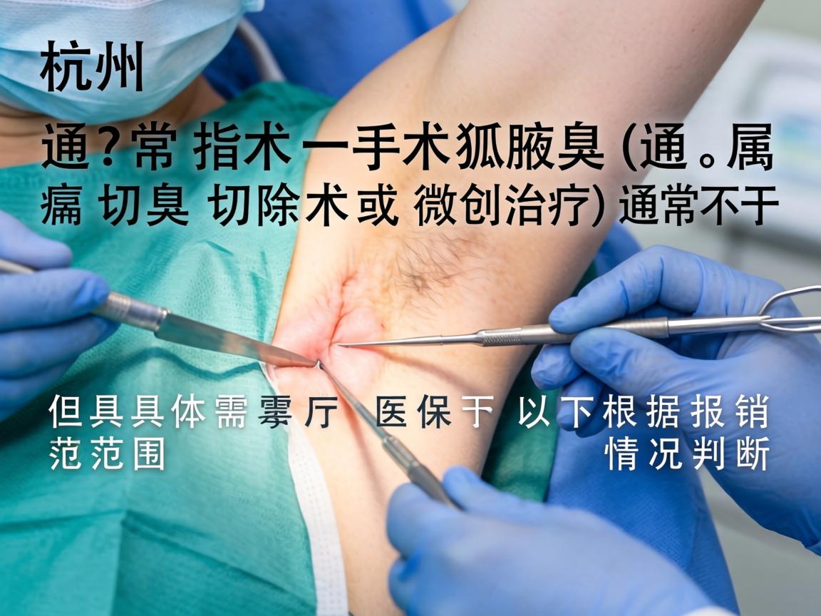 在杭州，狐臭手术（通常指腋臭切除术或微创治疗）通常不属于医保报销范围，但具体需根据以下情况判断