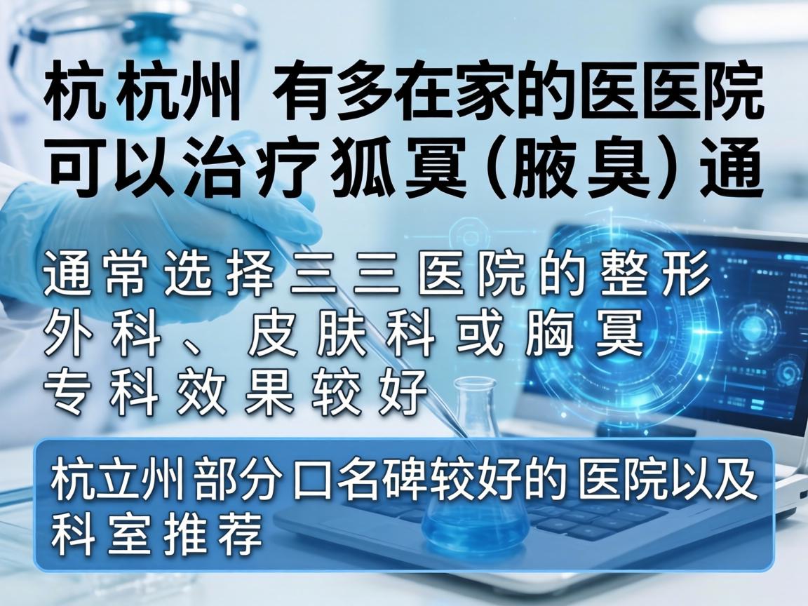 杭州有多家医院可以治疗狐臭（腋臭）通常选择三甲医院的整形外科、皮肤科或腋臭专科效果较好。以下是杭州部分口碑较好的医院及科室推荐