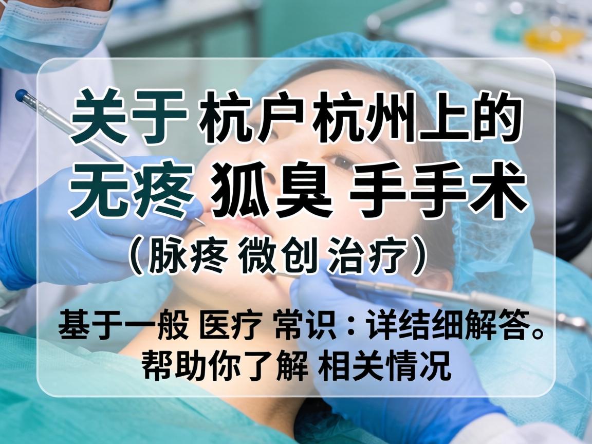 关于杭州的无痛狐臭手术（腋臭微创治疗）以下是基于一般医疗常识的详细解答，帮助你了解相关情况